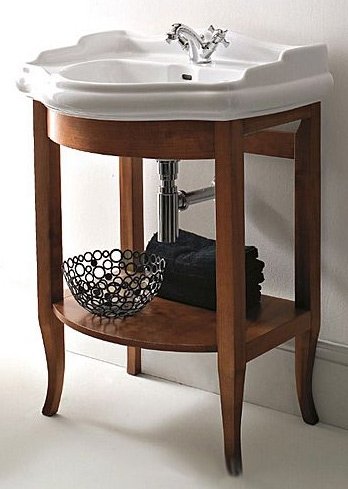 Тумба для комплекта Kerasan Retro с полкой, орех 735040 - 0