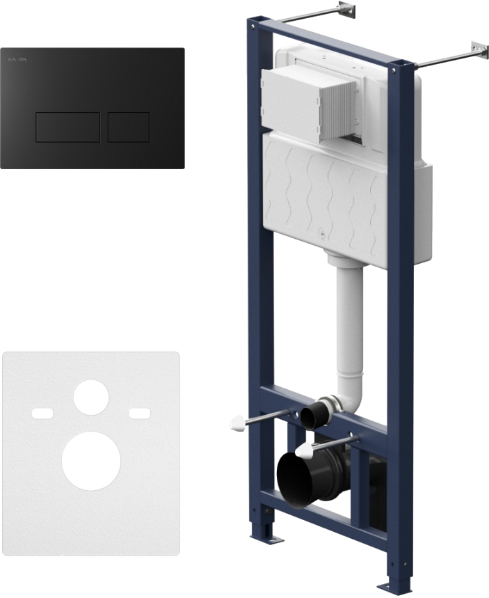 Система инсталляции для унитазов AM.PM Pro I012704.7038 с клавишей Pro S, черный матовый - 0
