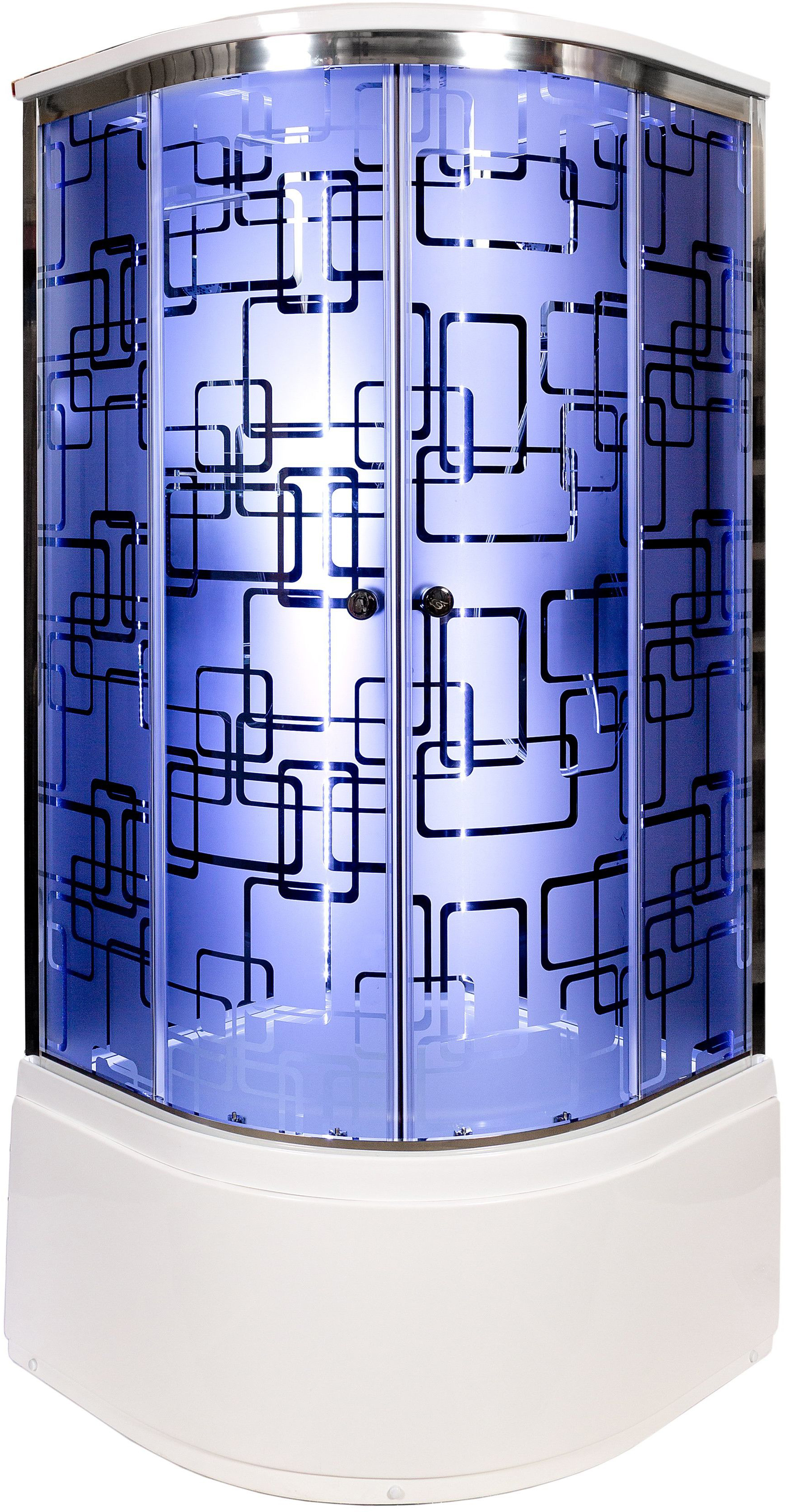 Душевая кабина DETO BM4590LEDBLACK с высоким поддоном, с сиденьем - 1