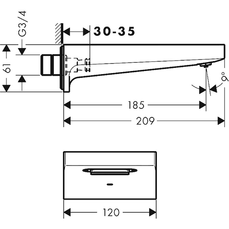 Излив для ванны Hansgrohe Metropol полированное золото 32543990 - 2