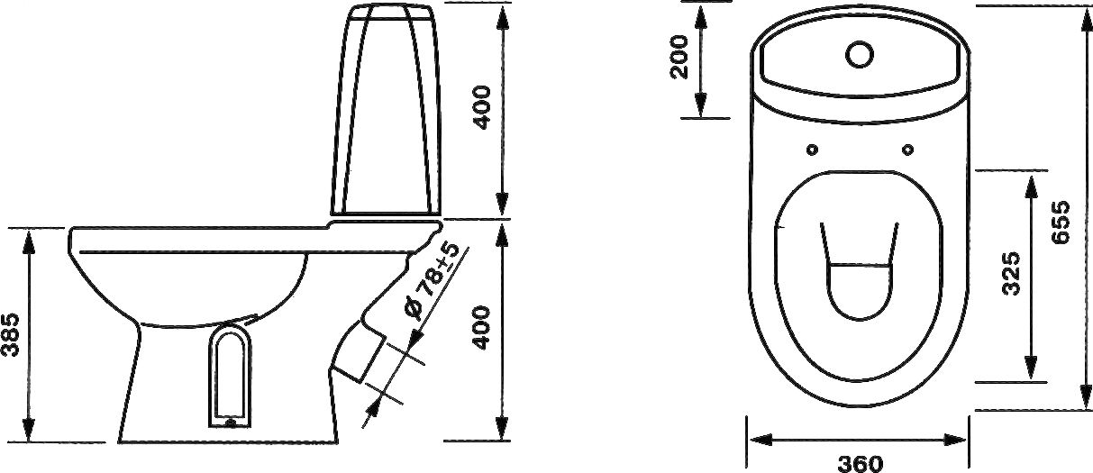 Унитаз-компакт Оскольская керамика Лея белый с сиденьем 41301130311 - 3