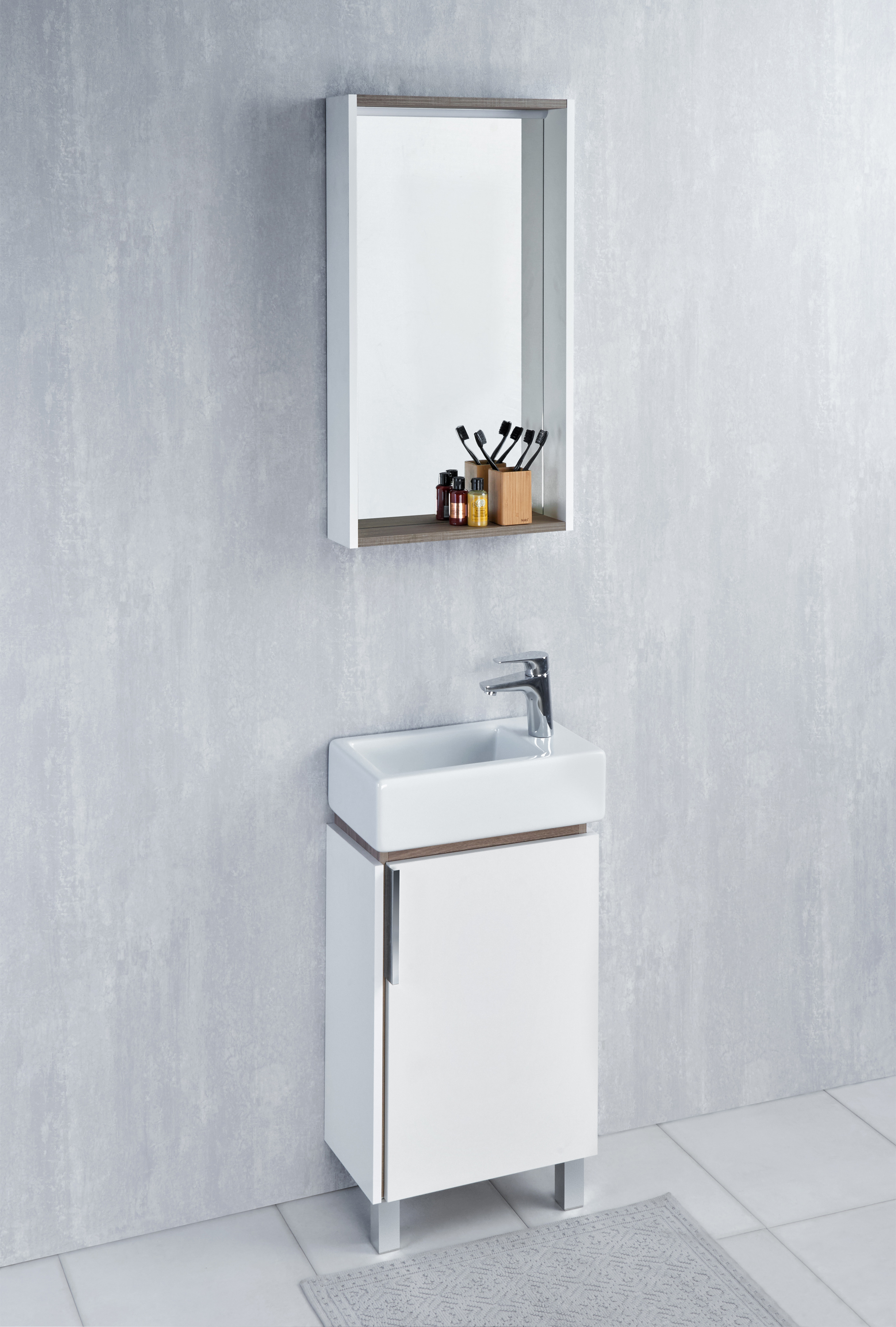 Тумба для комплекта AQUATON Бэлла 46 белая, джарра 1A221501BBAZ0 - 1