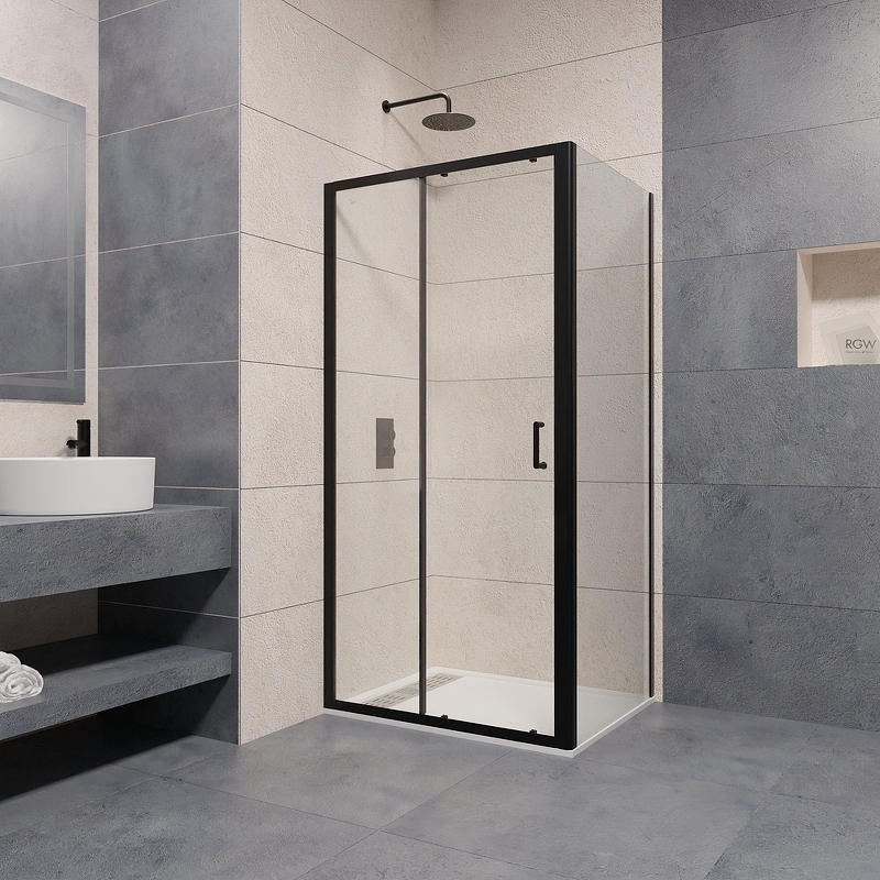 Душевой уголок RGW Passage PA-74B 170х110 профиль черный стекло прозрачное 410874171-14 - 1
