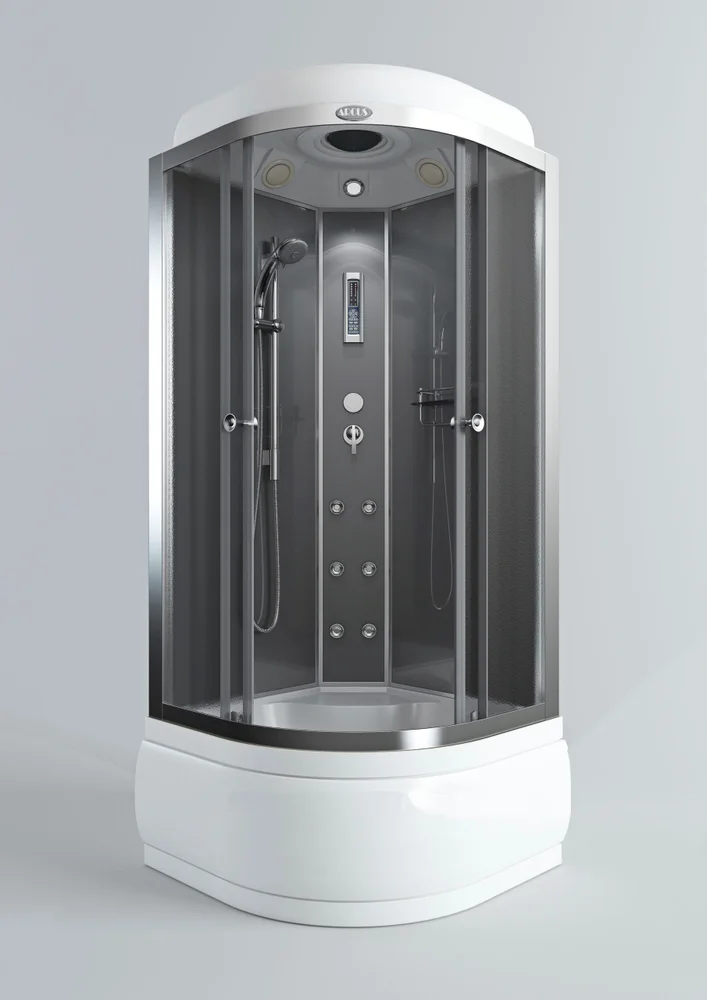 Душевая кабина Arcus 100х100 хром стекло матовое с гидромассажем AS-105-10 - 1