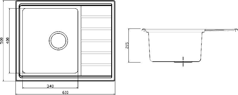 Металлическая мойка Seaman SMR-6150A  SMR-6150A.0 - 1