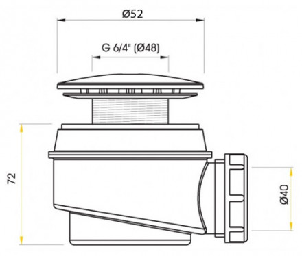 Сифон для душевого поддона Kolpa San A47 хром глянцевый 19955 - 1