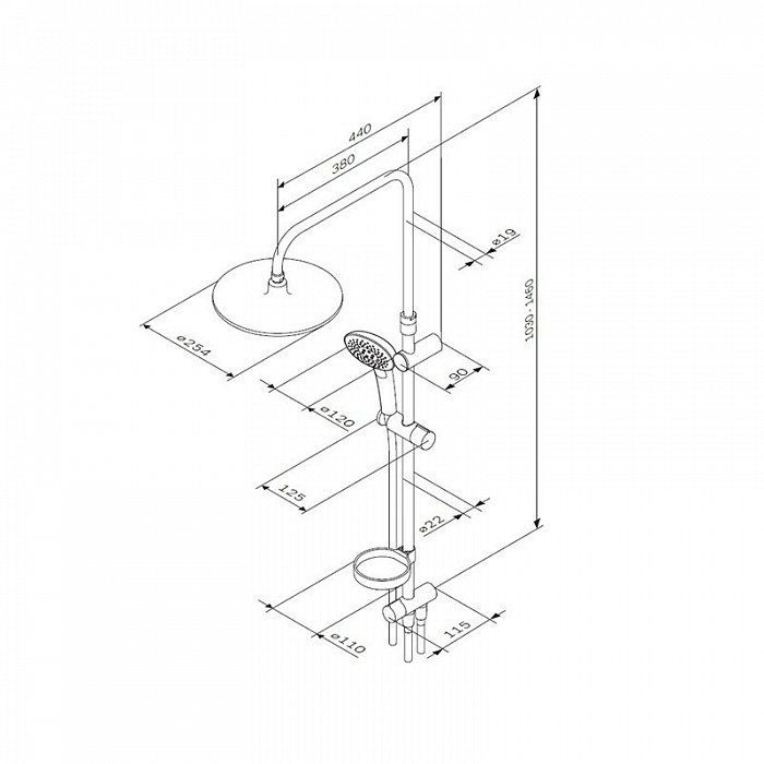 Душевая стойка AM.PM Spirit 2.0 F0770A100 - 1