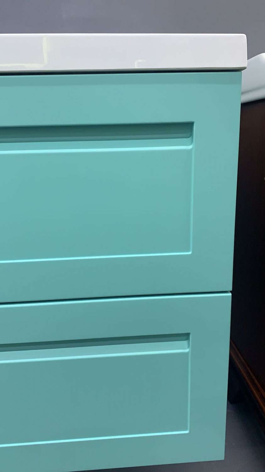 PLATINO База под раковину подвесная с двумя выкатными ящиками, Cветло-зеленый матовый AM-Platino-1000-2C-SO-MM - 2