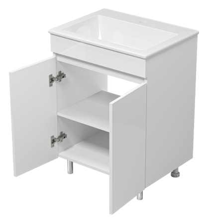 Тумба под раковину Misty Енисей 60 белая глянцевая Э-Ени01060-012 - 2