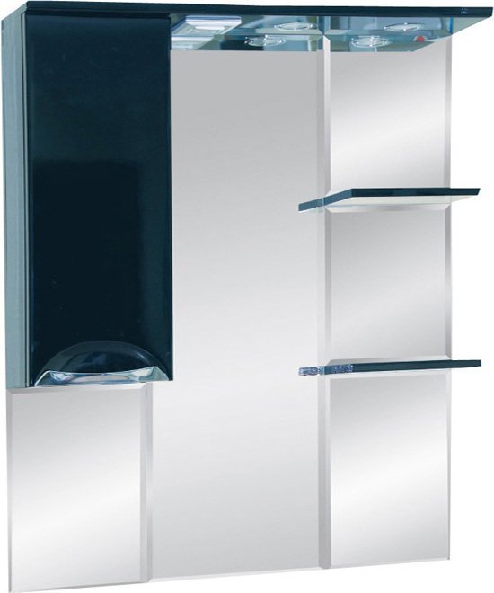 Зеркало Misty Жасмин 85 с подсветкой, черная эмаль L П-Жас02085-021СвЛ - 0