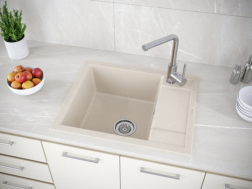 Мойка кухонная Paulmark Optimum 60 бежевый матовый PM216050-BE - 2