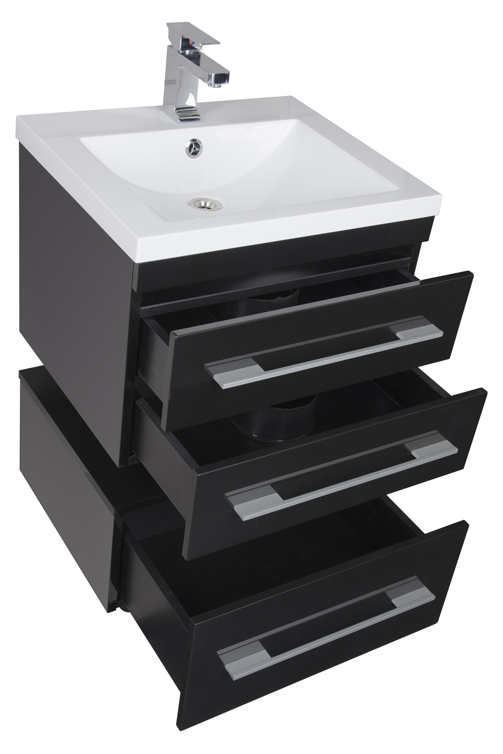 Тумба Aquanet Нота 58 подкатная, черная 00170731 - 11