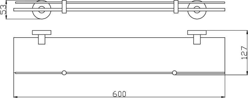 Полка стеклянная Rav Slezak Colorado 60 бронза COA0900/60SM - 1