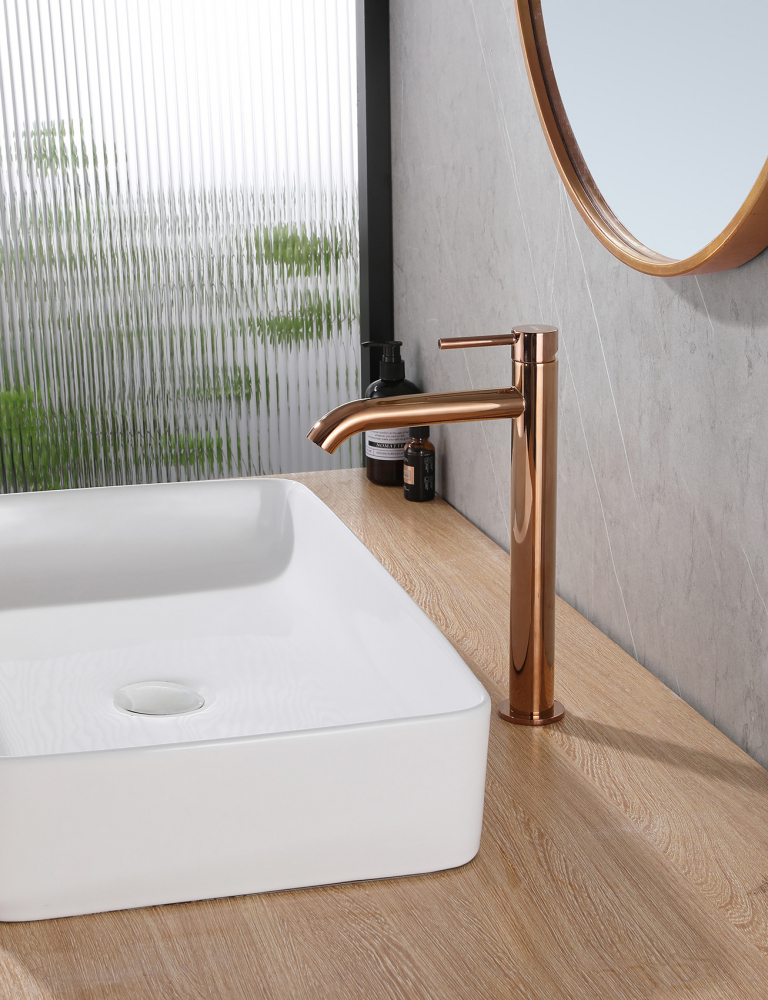 Смеситель для раковины Abber Wasser Kreis розовое золото AF8111RG - 1