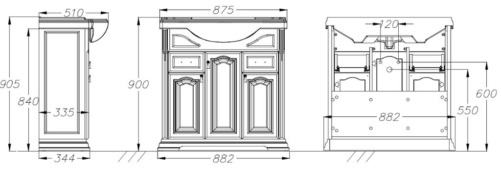 Тумба под раковину Opadiris Риспекто 85 бежевый матовый 00-00006703 - 5