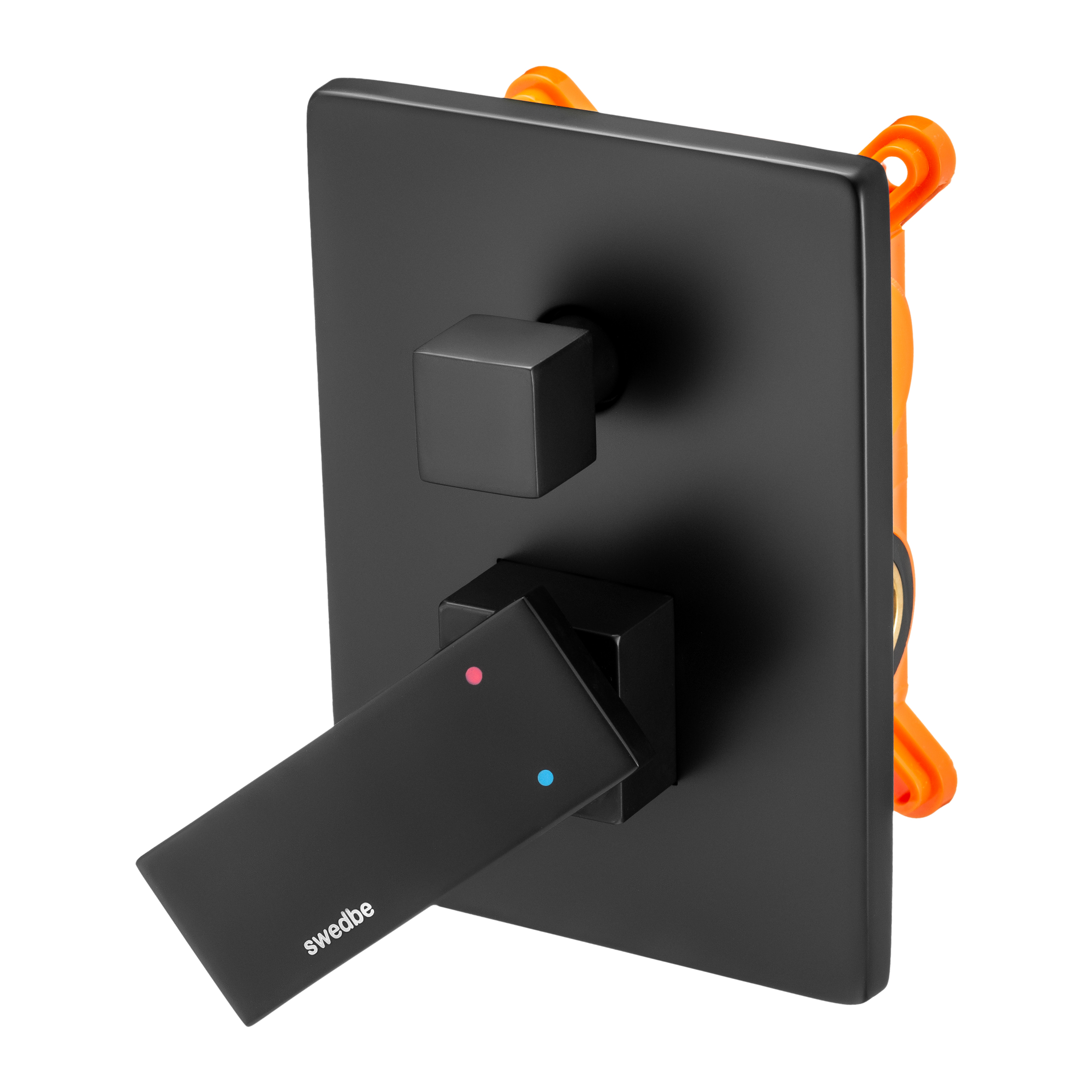 Swedbe Platta Смеситель встраиваемый подключение на 2 выхода в монтажном боксе, цвет: черный 5519B - 5