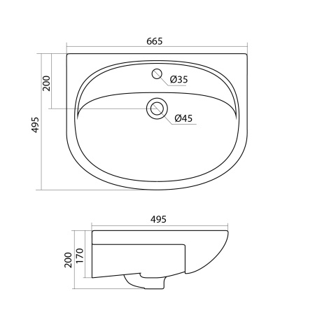 Тумба с раковиной Misty Стелла 65 белая глянцевая ИП000000600 - 3