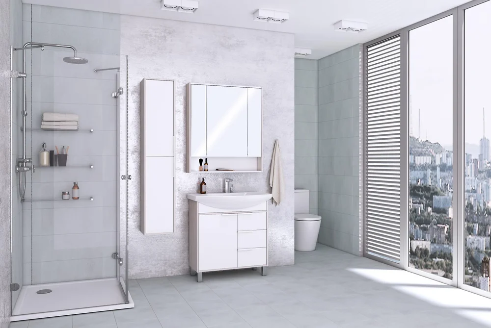 Комплект мебели Aquaton Рико 80 белый-светлое дерево - 0