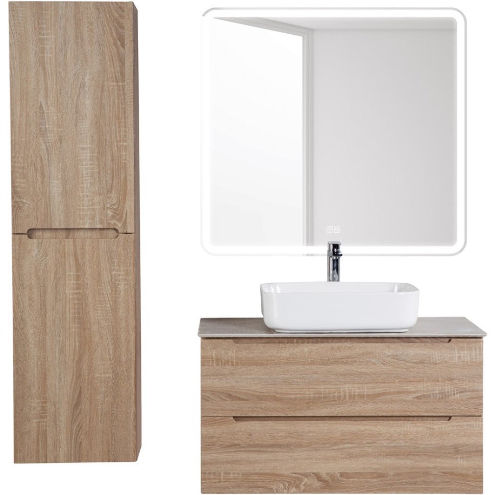 Тумба со столешницей и раковиной BelBagno Etna 100 светлое дерево - 6