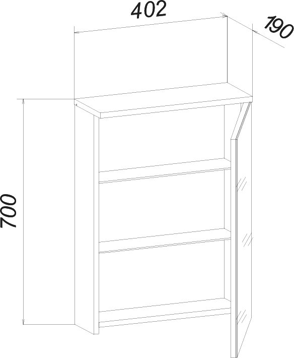Зеркало-шкаф Бриклаер Фостер 40 R, дуб золотой, с подсветкой 4627125414695 - 5