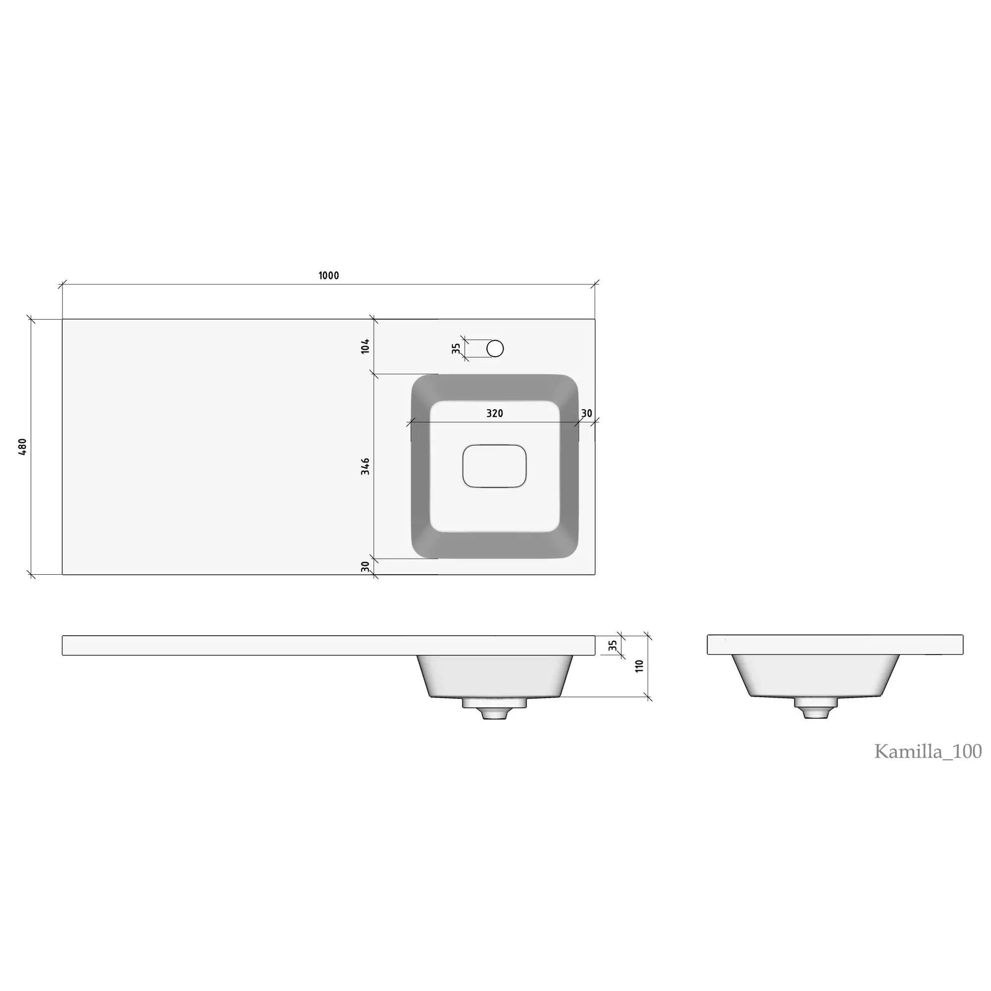 Раковина Stella Polar Kamilla 100 R на стиральную машину белый 4627173210560 - 4