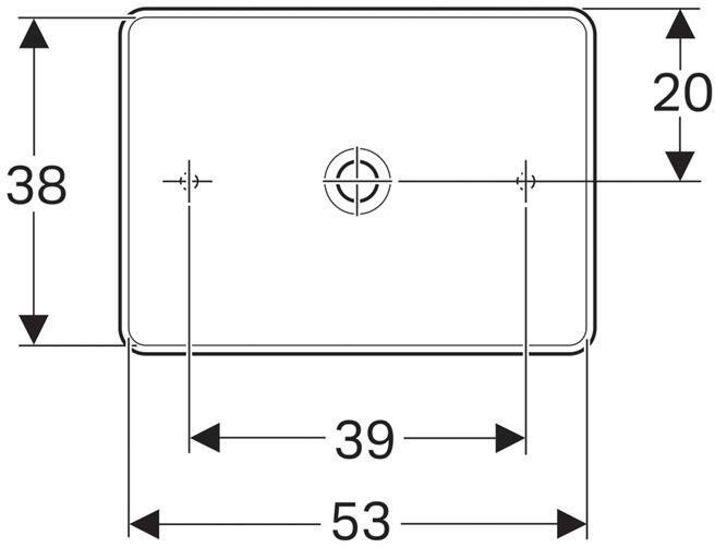 500.779.01.2 VariForm Раковина с установкой на столешницу прямоугольной формы, 55х40 см, без отв. под смеситель, без отв. перелива - 3