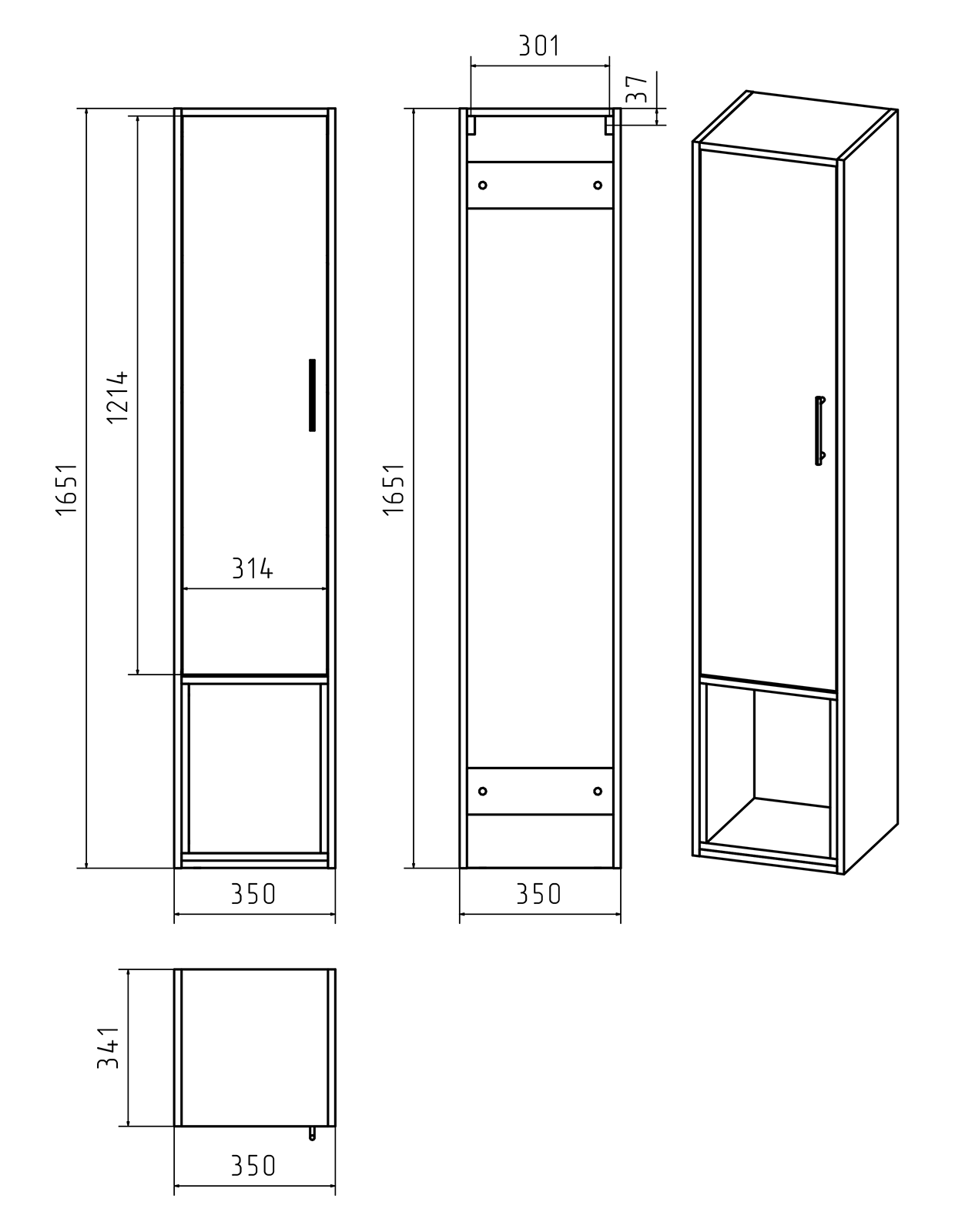 Шкаф-пенал Misty Фетта 35 L с нишей П-Фет05035-011Л - 4