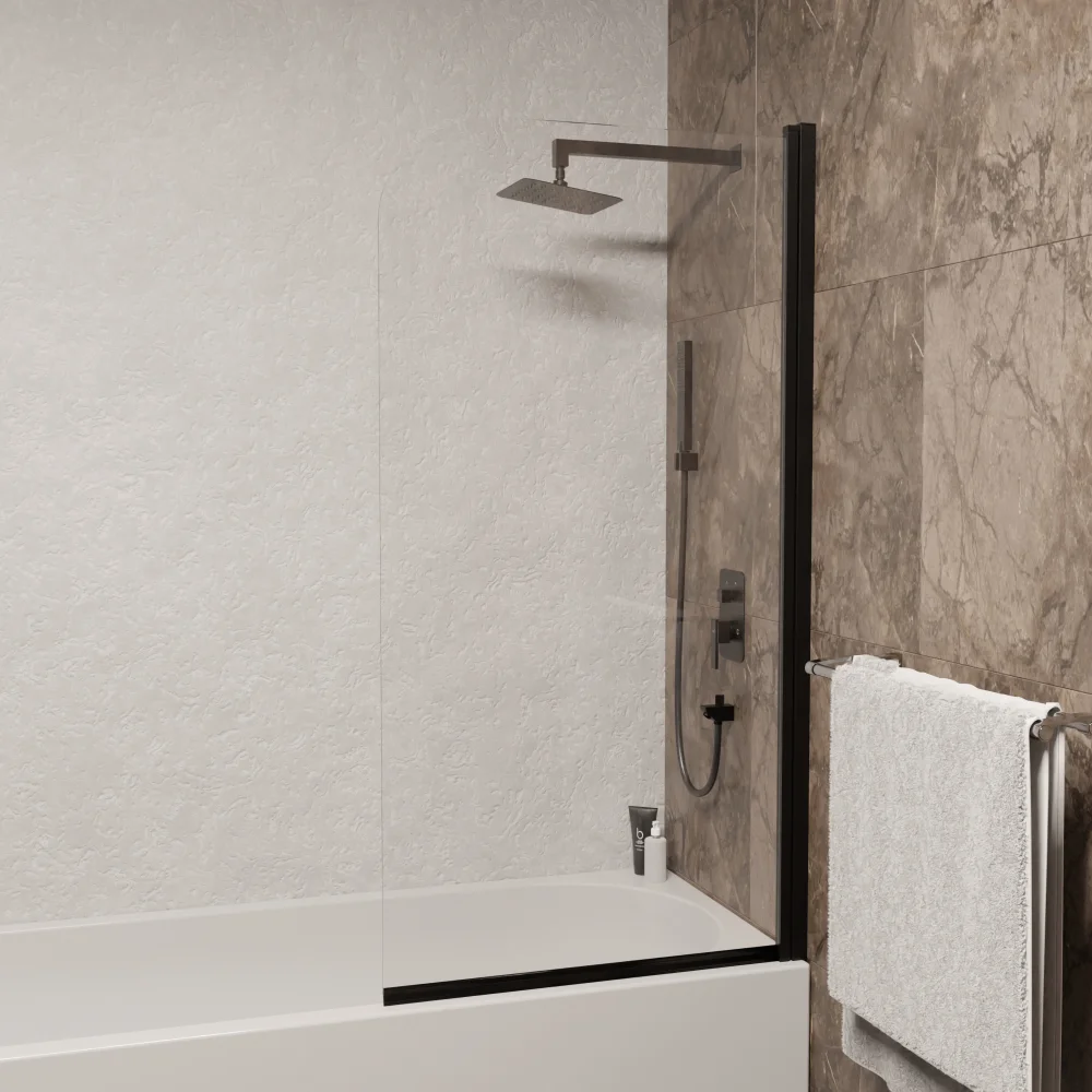 Шторка на ванну RGW Screens SC-109B 60x150 профиль черный стекло прозрачное 411110906-14 - 0