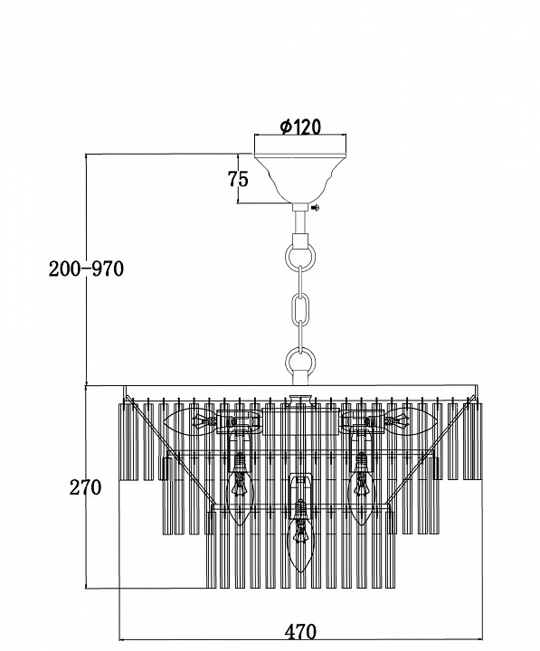 Подвесная люстра Maytoni Colonne MOD093PL-09BS - 3