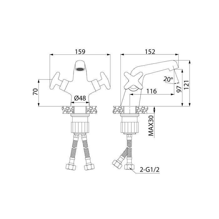 Смеситель для умывальника ACRSB00i01 - 2