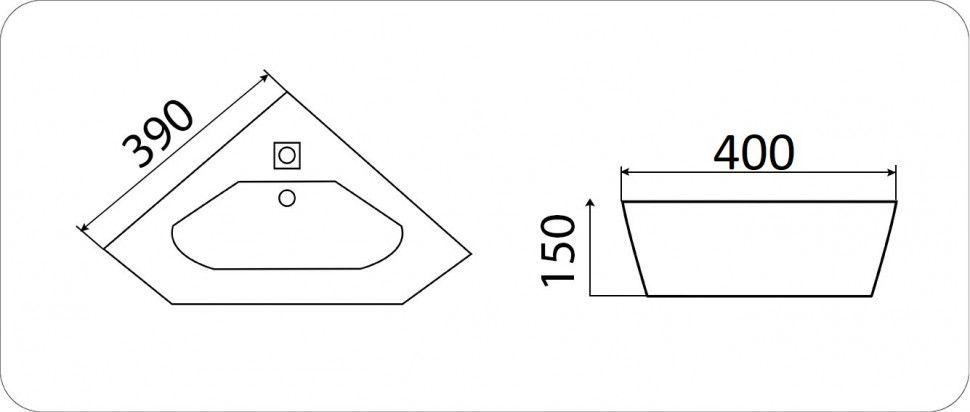 Раковина подвесная CeramaLux N 39 см белый  7012J - 1