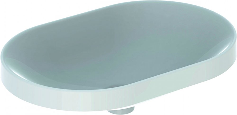 500.730.01.2 Geberit VariForm Раковина встраиваемая в столешницу эллиптической формы, 60х40 см, без отв. под смеситель, без отв. перелива - 0