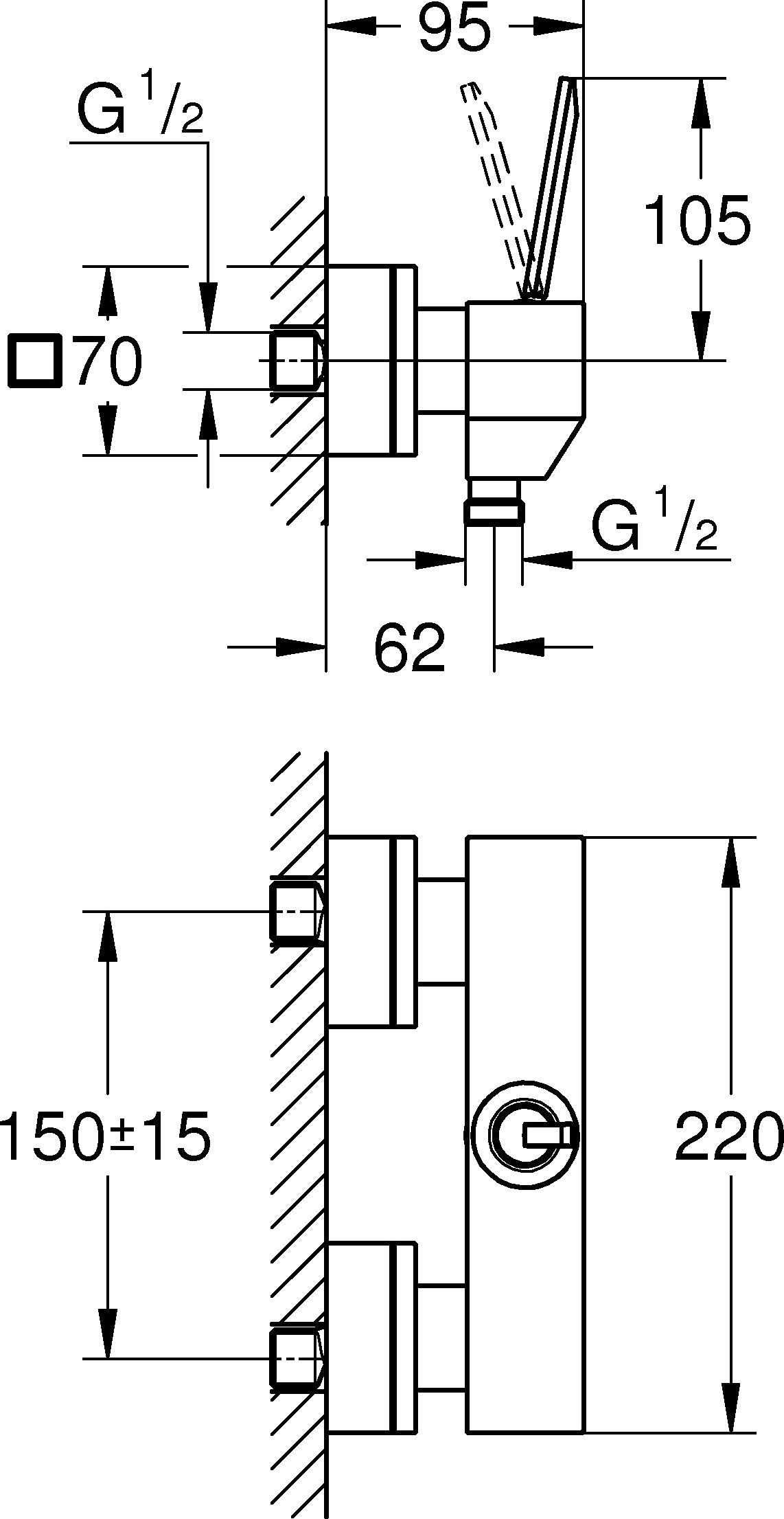 Смеситель Grohe Eurocube Joy 23665000 для душа - 2