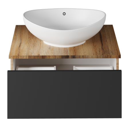 Тумба под раковину Misty Ива 70 темное дерево - черный П-Ива-01070-481Я - 1