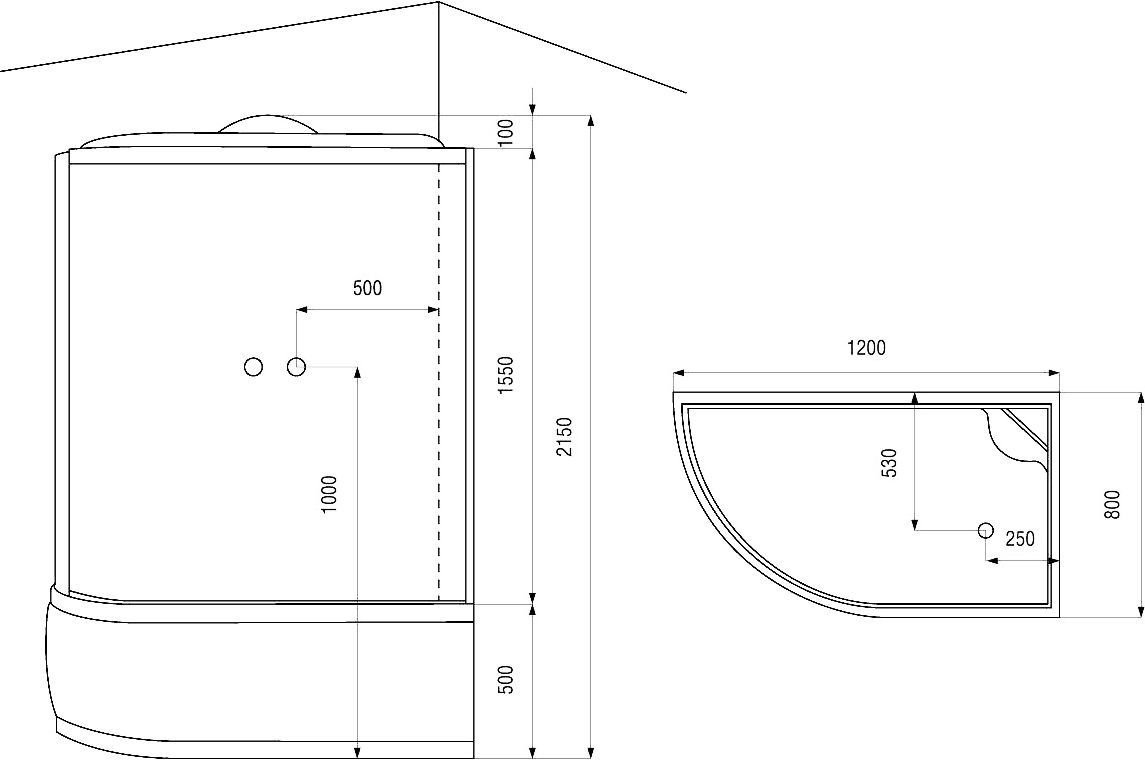 Душевая кабина Arcus  120x80 см (AS-109R (правый угол)) AS-109 R - 4