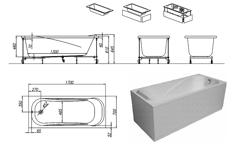 Ванна акриловая Kolpa San String 170x70 белый 533890 - 3