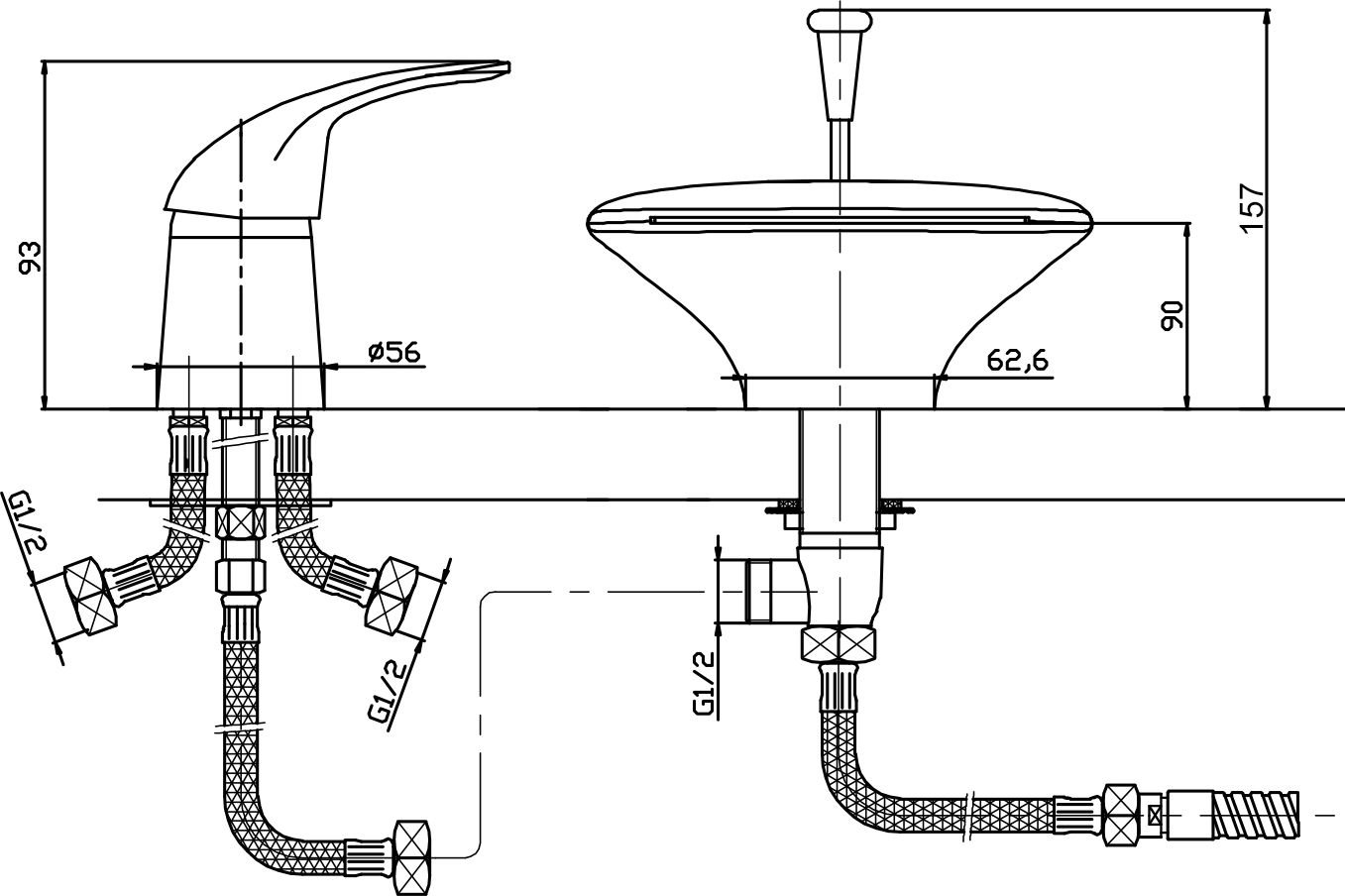 Смеситель Orange Iris М41-333cr на борт ванны M41-333cr - 4