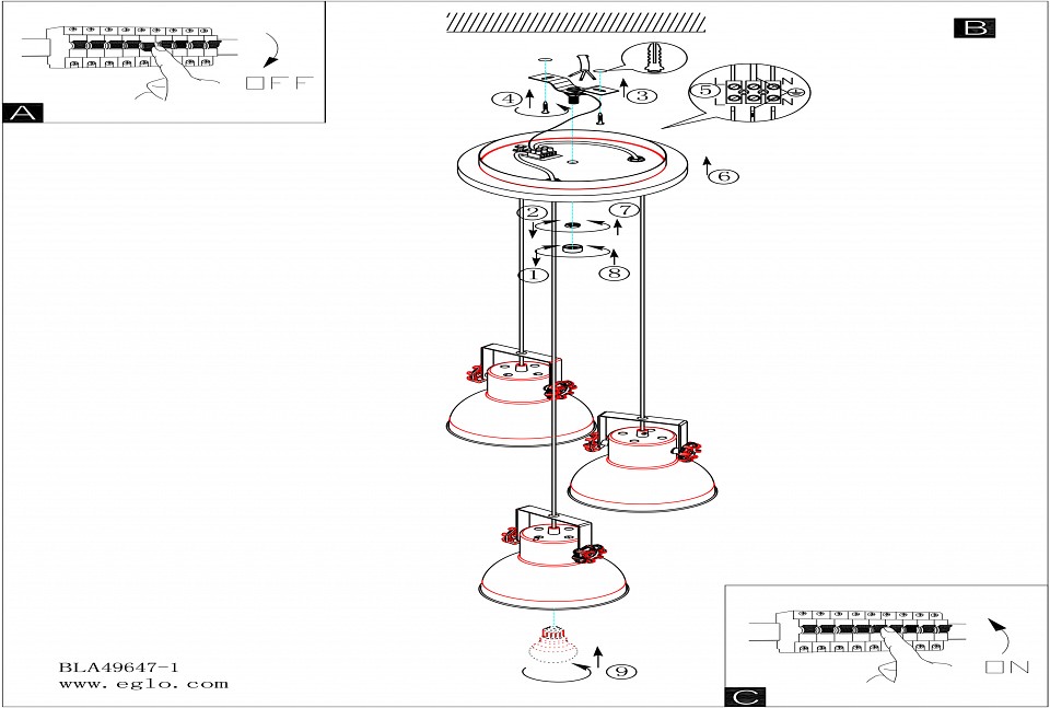 Подвесной светильник Eglo ПРОМО Barnstaple 49647 - 1