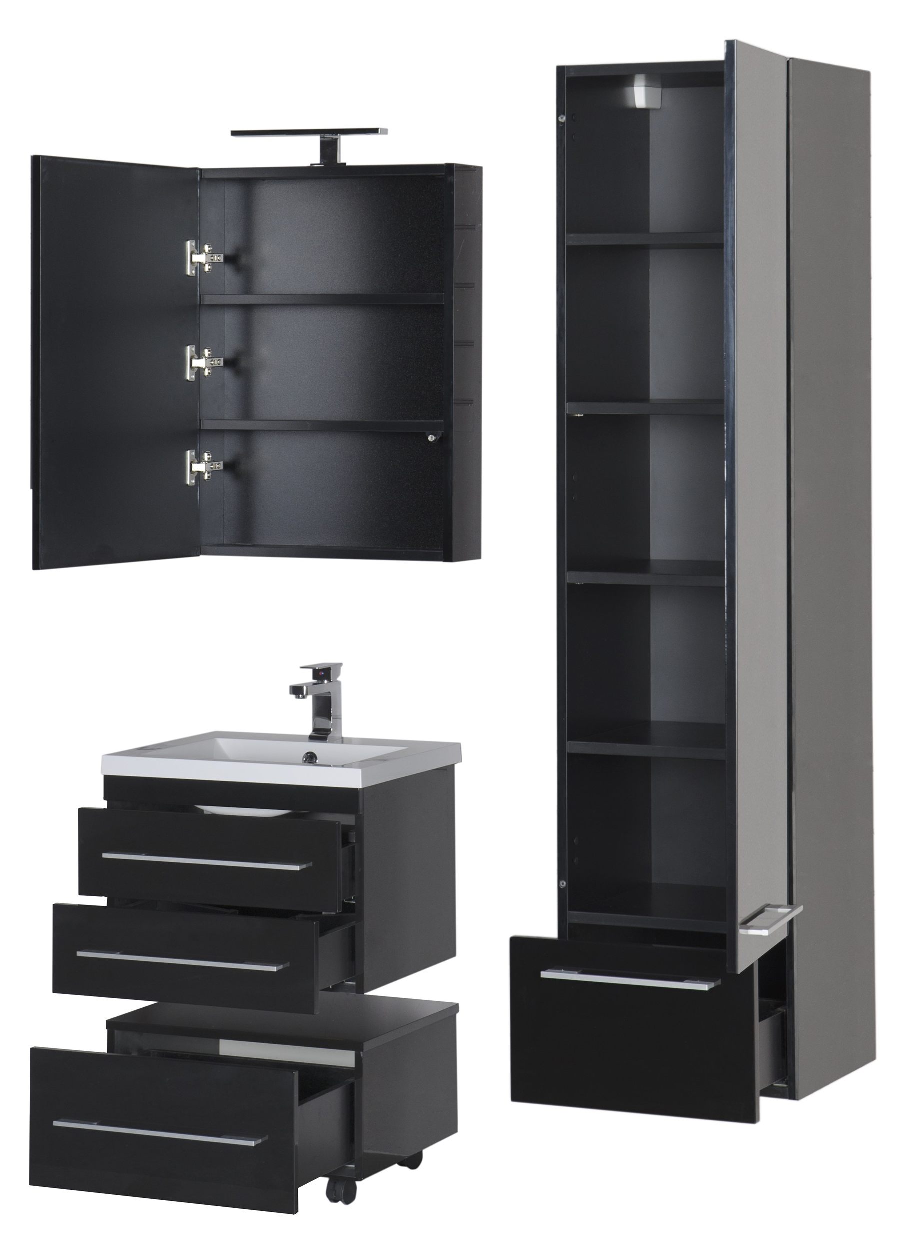 Тумба Aquanet Нота 58 подкатная, черная 00170731 - 18