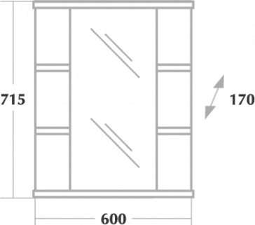 Зеркало-шкаф Onika Глория 60.00 универсальный 206041 - 2