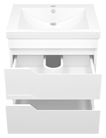 Тумба с раковиной Misty Софт 60 белая глянцевая УТ000015046 - 1