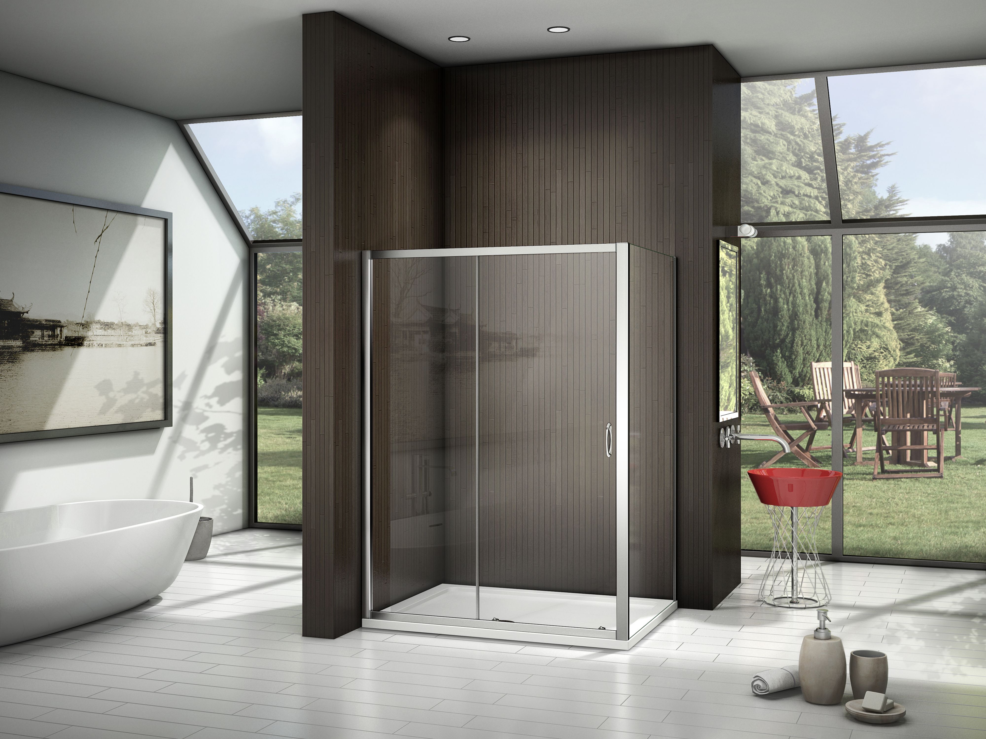 Душевой уголок Good Door Latte WTW+SP-C-WE 140x80 - 1