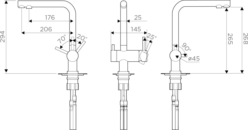 Смеситель для кухни с фильтром Omoikiri Nagano  4011.8028 - 3