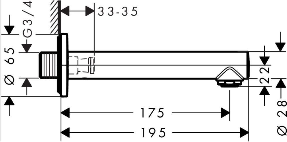 Излив Hansgrohe Talis S 72410000 для ванны - 1