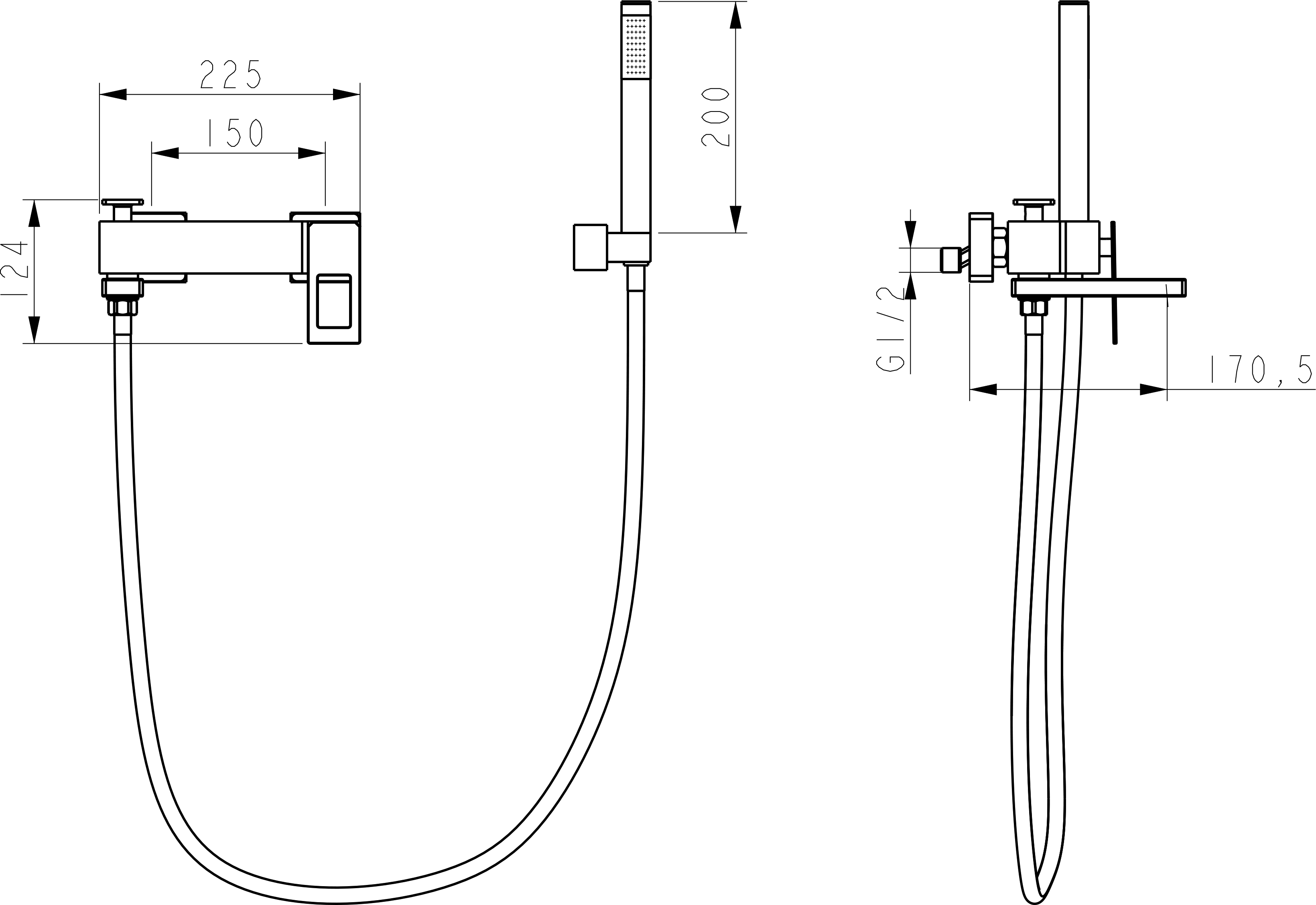 Смеситель Boheme Q 143-BB.2 для ванны с душем - 1
