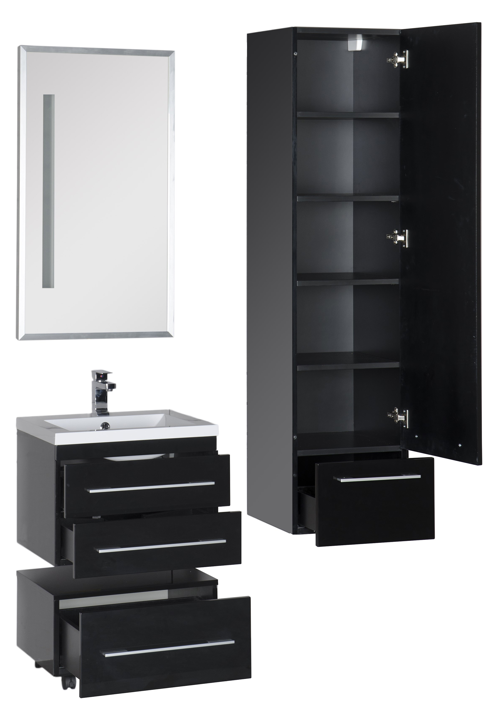 Тумба Aquanet Нота 58 подкатная, черная 00170731 - 20