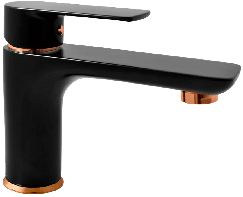 Смеситель для раковины Rav Slezak Vltava черный матовый - золото VT426.5CMATZ - 0
