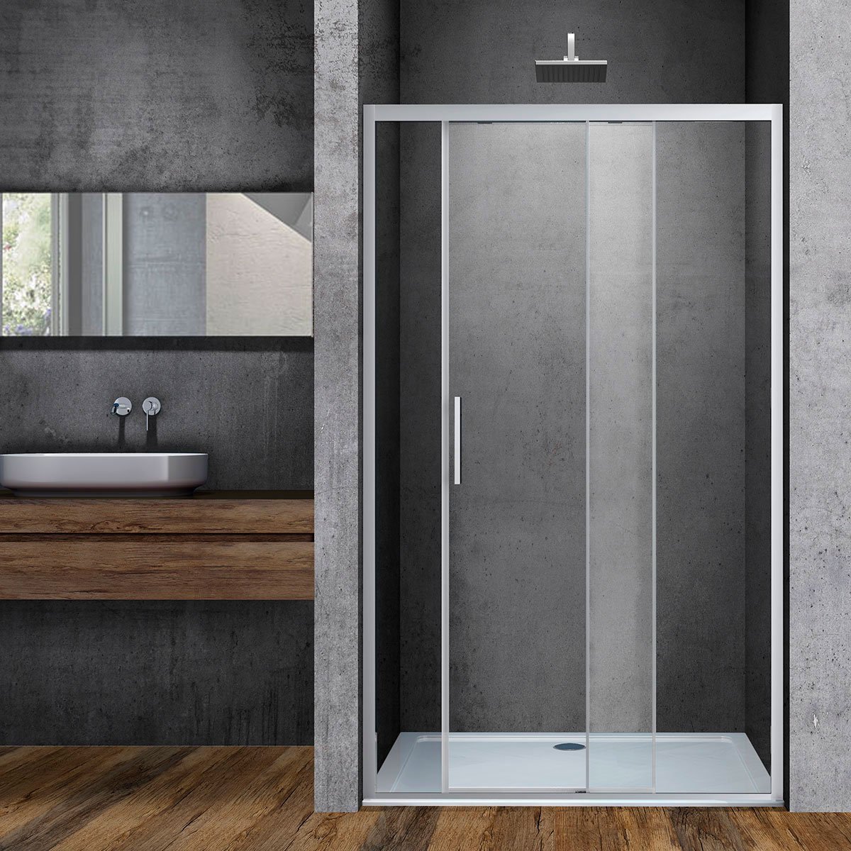 Душевая дверь в нишу Vincea Soft VDS-3SO140CL 140 см, стекло прозрачное, хром - 0