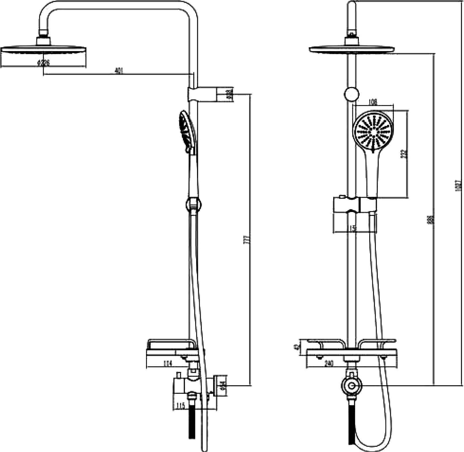 Душевая стойка Lemark LM3788BL черный матовый - 1