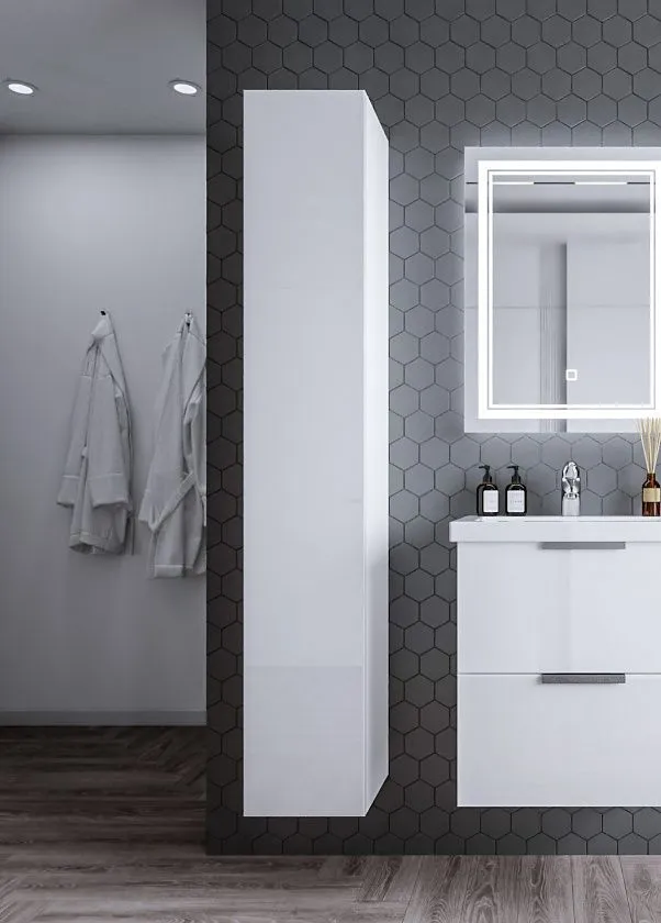 Шкаф-пенал для ванной Бриклаер Хелена 30х180 белый  4627125416378 - 0